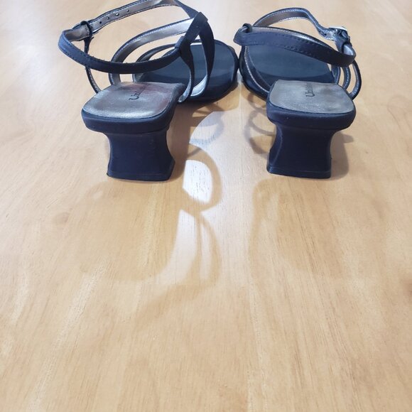 Unlisted Brand Black Formal Satin Sandals Size 8 - Picture 4 of 6